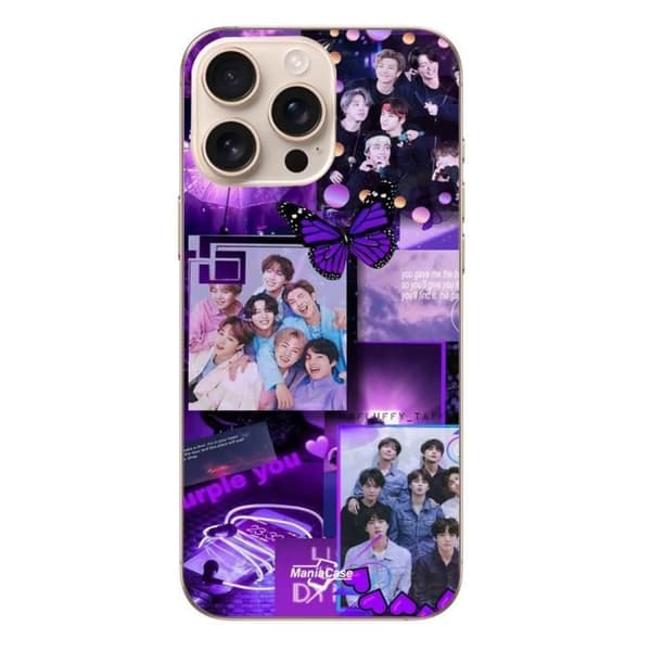 Coque - BTS - Iphone 16 Pro Max - Violetti - Pehmeä - Konsepti Lila