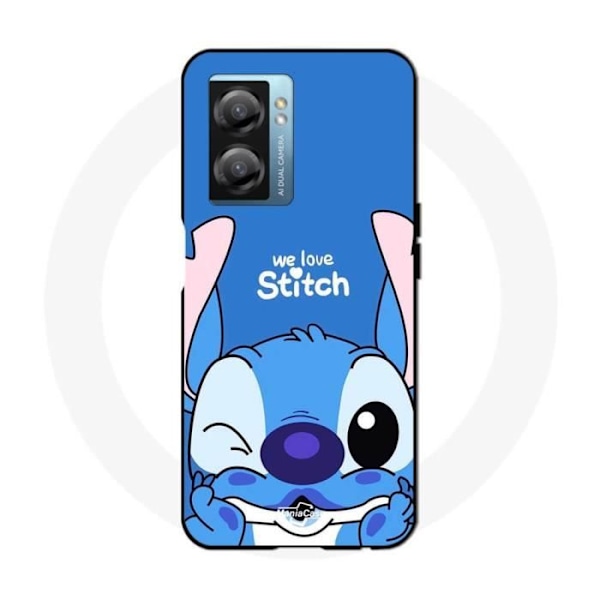 Coque Oppo A77 5G Stitch söt ohana stitch blå framsidan blå