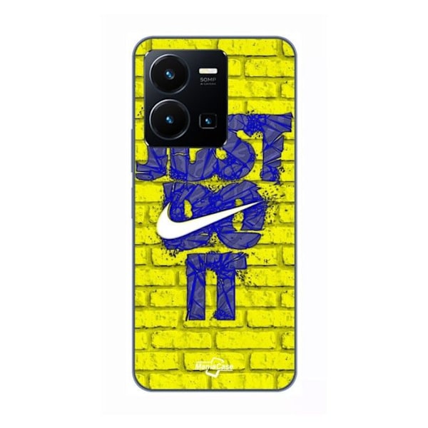 Coque för Vivo Y35 4G logo just do it färg blå framsidan gul Maniacase SVART