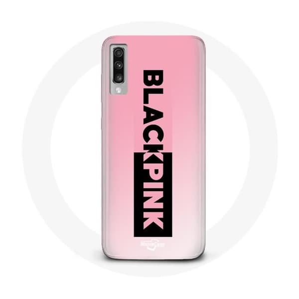 Cover til Samsung Galaxy A50 Blackpink K-pop Gruppe Logo Sort Rosa Baggrund Rosa