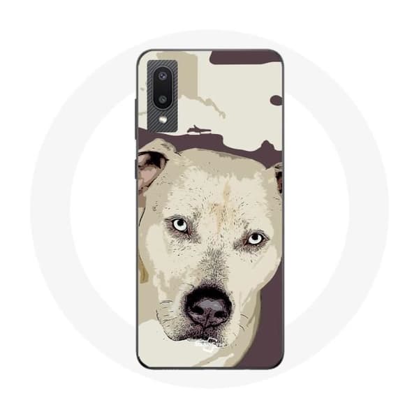Coque - Samsung - Galaxy A02 - Pitbull Hund - Blød - Syntetisk Beskyttelse Vit