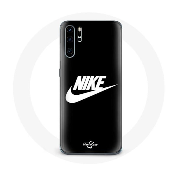 Coque för Huawei P30 Pro Nike Logotyp vit på svart bakgrund