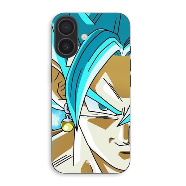 Telefonfodral - MANIACASE - Iphone 16 - Dragon Ball Vegeto Blue - Silikon - Mjuk Svart