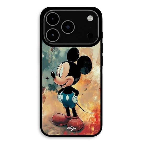 Coque för iPhone 17 Pro Max Mickey med abstrakt textur Maniacase Svart