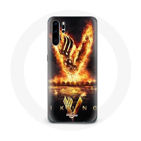 Fodral för Huawei P30 - Vikings - Säsong 6 - Logotyp V - Eldswaard - Svart Svart