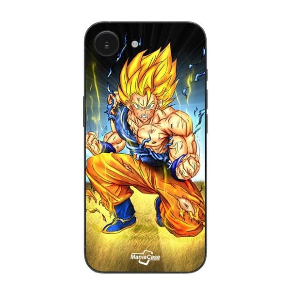Coque Maniacase til iPhone 16E GOKU GENOU A TERRE Svart