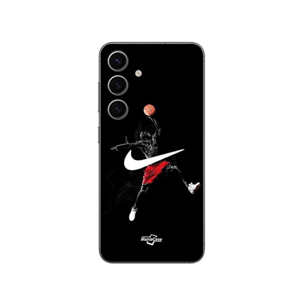 Coque - Maniacase - Samsung Galaxy S24 FE - Silikon - Mjuk - Nike Jordan Logotyp Svart Svart