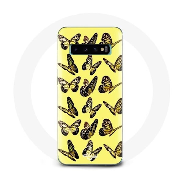 Coque för Samsung Galaxy s10 edge Fjärilar Gul Bakgrund