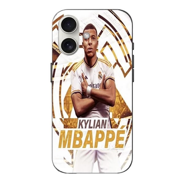 Coque - Kylian Mbappe - Iphone 16 Plus - Svart - Mjuk - Motif Real Madrid