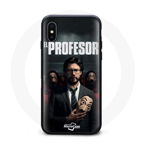 Tilbehør - La Casa De Papel - Professor Maske - Blød - Sort - iPhone XS Max