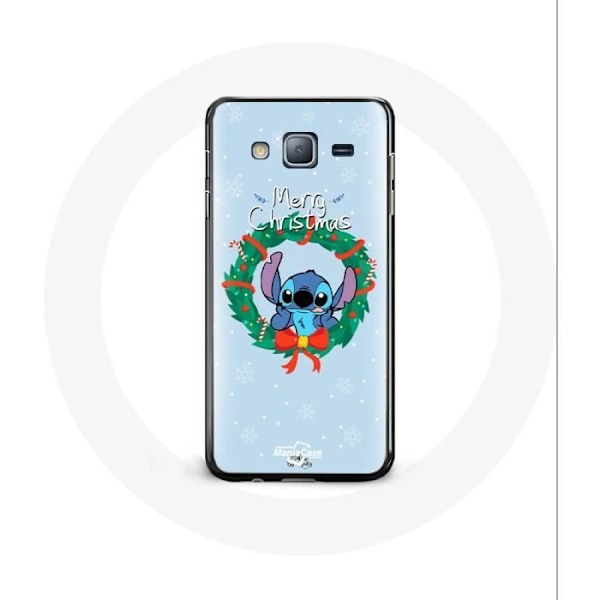 Coque för Samsung Galaxy J3 Stitch snö glad jul blå