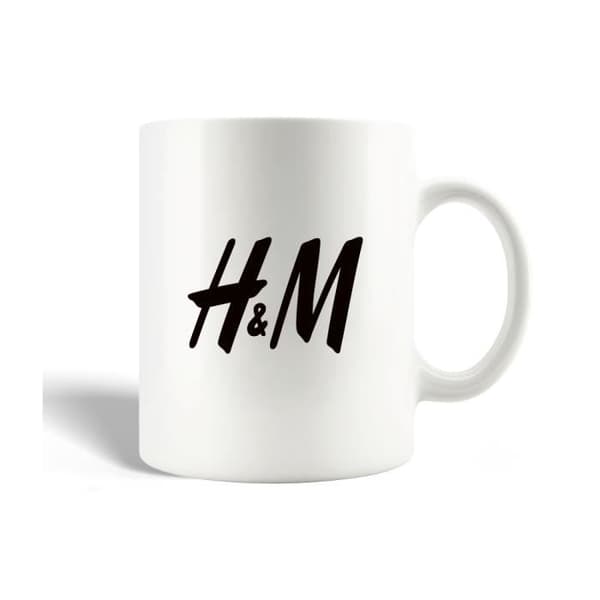 Keramikmugg - H&M - Svart Logotyp - 30cl - Diskmaskinssäker - Cylindrisk