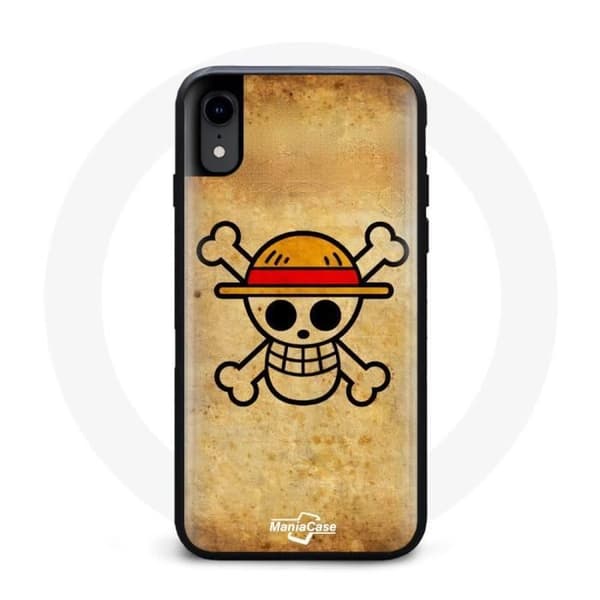 Coque - Maniacase - Iphone X - One Piece Luffy Flag - Silikone - Blød svart