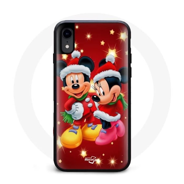 Coque - Maniacase - Iphone XR - Mickey Mouse och Minnie Mouse - Mjuk - Skydd och dekoration Svart