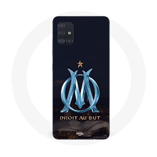Coque - Maniacase - Samsung Galaxy A51 5G - OM-logotyp i blått och guld - Silikon - Mjuk svart