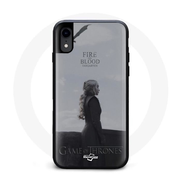 Coque för Iphone XR Game of Thrones Säsong 8 Daenerys Targaryen eld och blod Järntronen Logo Gr