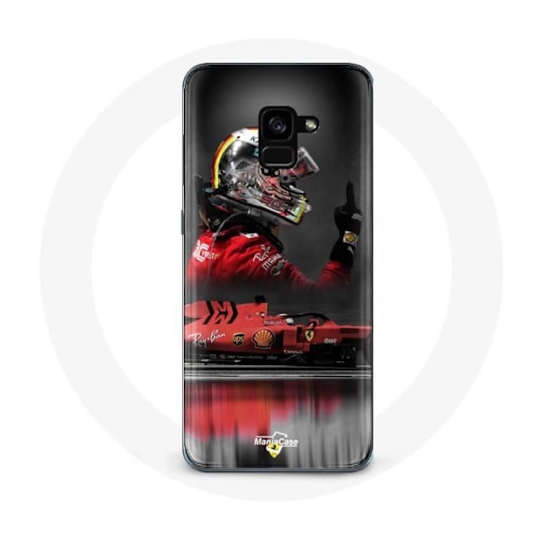 Coque för Samsung Galaxy A8 Plus Formel 1 Sebastian Vettel F1-förare Röd