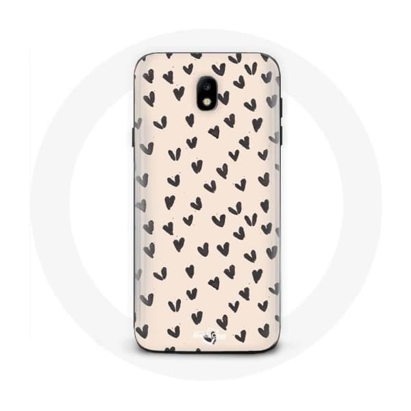 Cover til Samsung Galaxy S4 Abstrakt tekstur baggrund med sorte hjerter
