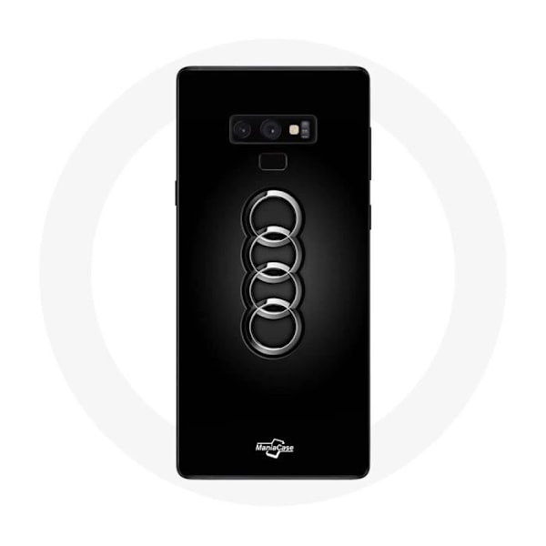 Coque för Samsung Galaxy Note 9 Audi Logotyp navkapsel svart bakgrund