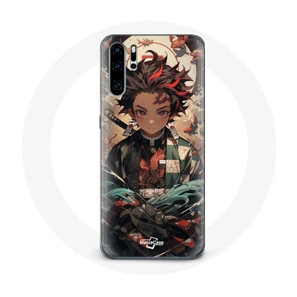 Coque - Maniacase - Huawei P30 Pro - Demon Slayer Tanjiro - Flexibel - Svart