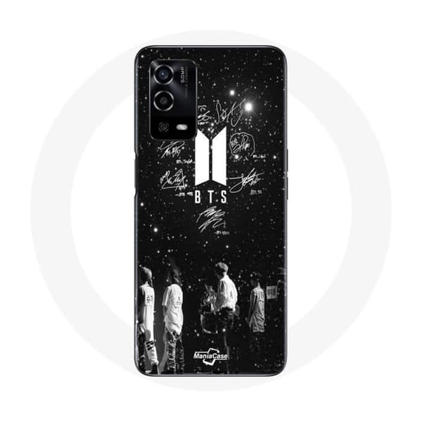 Coque - BTS - Oppo A55 4G - Blød - Sort - BTS Medlemmer