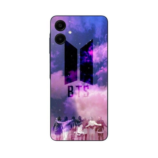 Telefonfodral - Maniacase - Samsung Galaxy A06 - Silikon - BTS-logotyp - Mjuk Svart