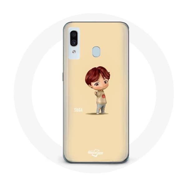 Coque - BTS - Galaxy A20e - Blød Silikone - Beskyttelse - Motif TinyTAN Suga Svart