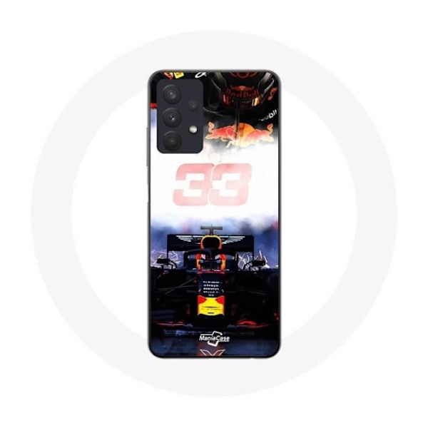 Coque - Maniacase - Samsung Galaxy A32 4G - Formel 1 - Max Verstappen - Mjuk Svart, Röd, Gul