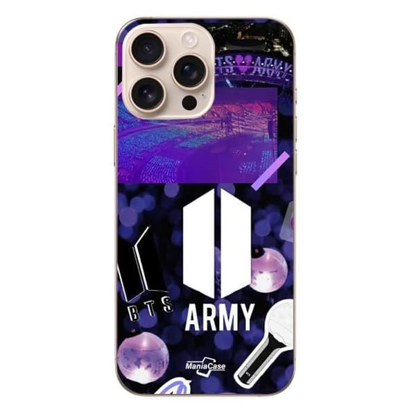"Coque Iphone 16 Pro Max BTS army logo Bangtan Subs Maniacase"