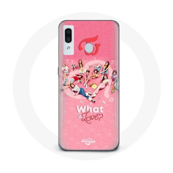 Coque för Samsung Galaxy A20e TWICE Logo Röd Affisch What Is Love