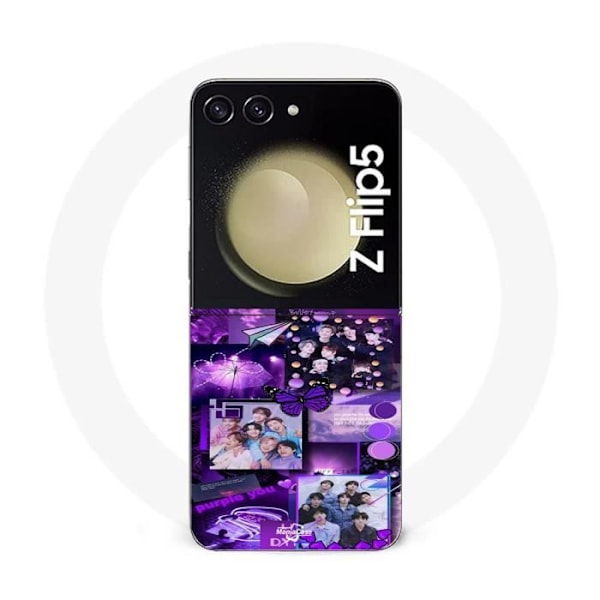 Coque - Samsung - Galaxy Z Flip5 - Lila - BTS - Mjuk Lila