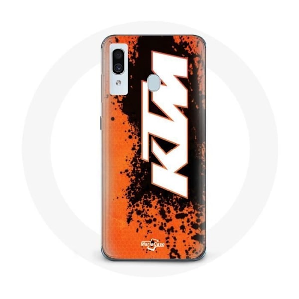 Coque för Samsung Galaxy A20e KTM-logotyp vit på orange bakgrund