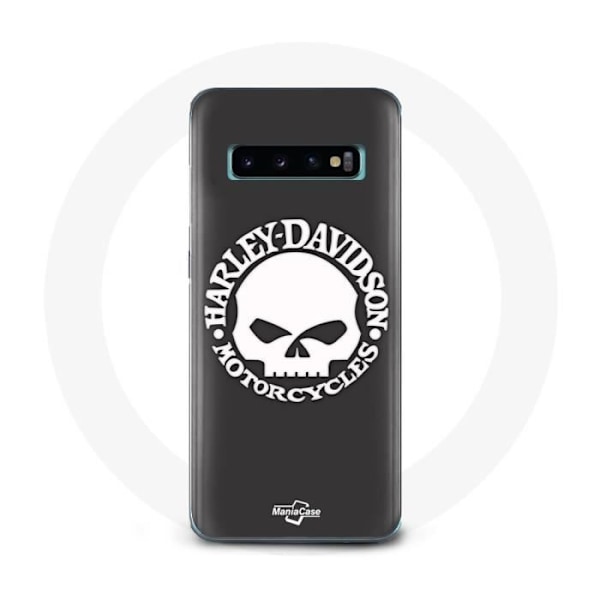 Coque - Harley Davidson - Samsung Galaxy S10 - Blød - Sort - Dødningehoved