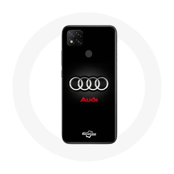 Coque Xiaomi Redmi 9C Audi Logotyp Metall svart bakgrund