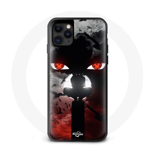 Coque - Maniacase - Iphone 13 Pro Max - Itachi Uchiwa - Beskyttelse - Blød Svart