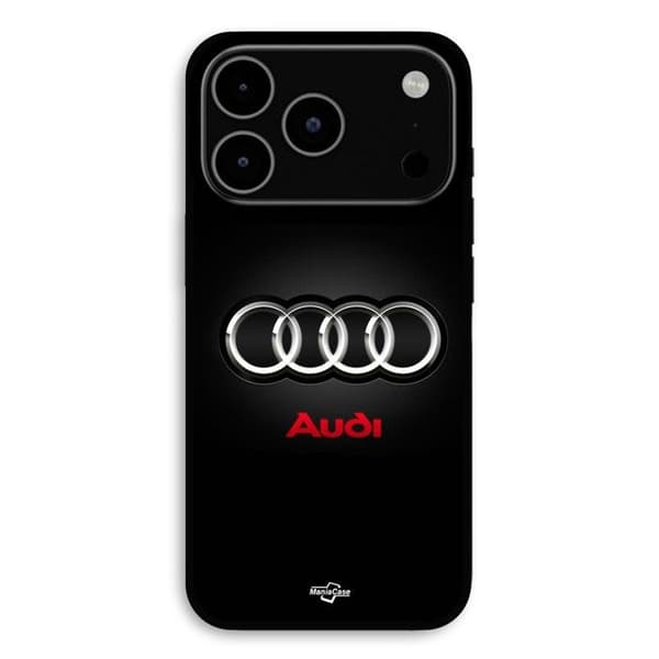 Coque för iPhone 17 Pro Max Audi-bilens logotyp grå och röd Maniacase Svart