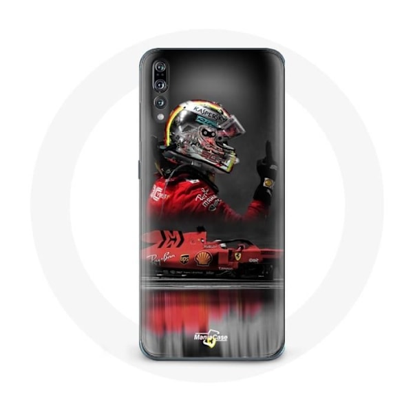 Coque för Huawei P20 pro Formel 1 Sebastian Vettel F1 förare Röd