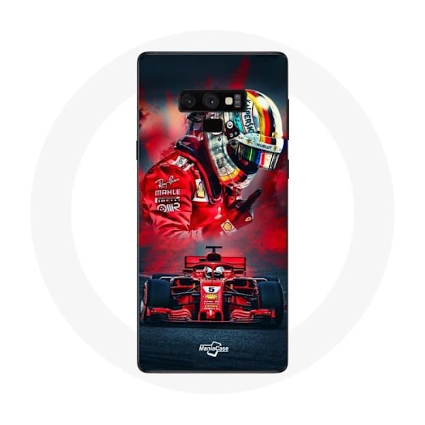 Skydd för Samsung Galaxy Note 9 Formel 1 Sebastian Vettel F1-förare Röd
