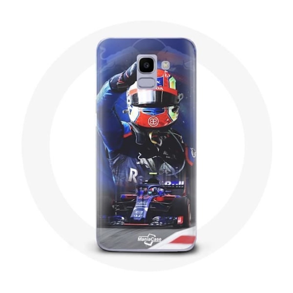 Coque för Samsung Galaxy A8 2018 Formel 1 Pierre Gasly F1-förare Röd Blå