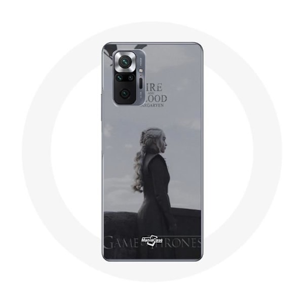 Coque för Xiaomi Redmi Note 10 Pro Game of Thrones Säsong 8 Daenerys Targaryen eld och blod Le Trono de Fer Logotyp Grå