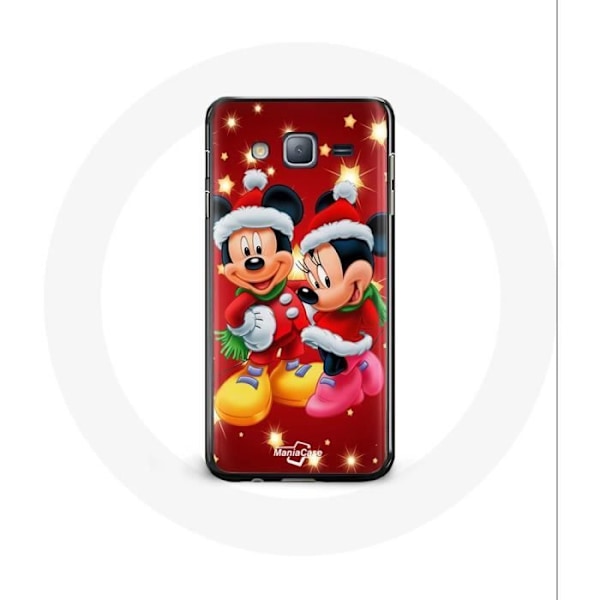 Mobilskal för Samsung Galaxy J3 2016 Mickey Mouse och Minnie Mouse på juldagen