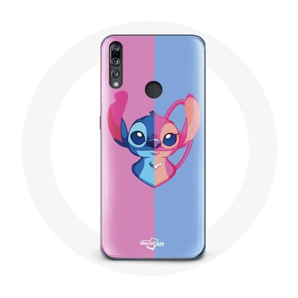 Skydd för Huawei P30 Lite - Stitch och Angel - Mjuk - Blå och Rosa - Skydd Blå, Rosa