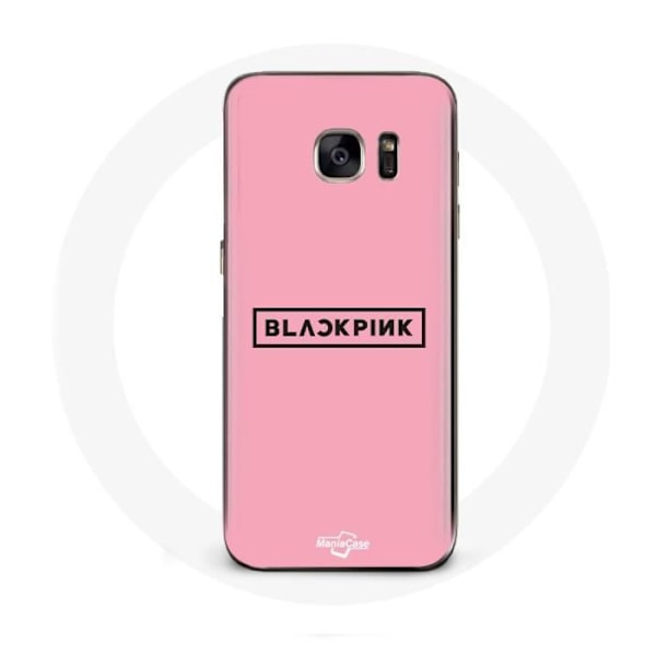 Coque för Samsung Galaxy S6 Blackpink K-pop grupp logotyp rosa bakgrund