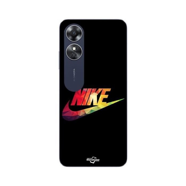 Coque Oppo A17 nike-logotyp färgad framsida svart Maniacase