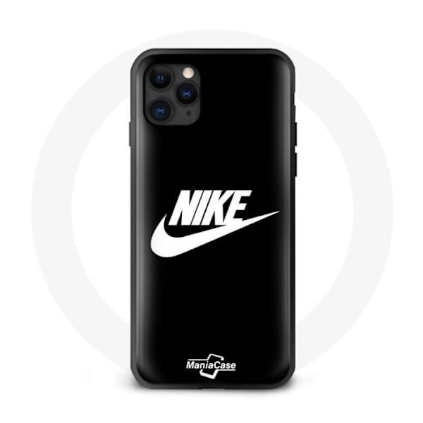 Coque - Maniacase - Iphone 12 Pro Max - Silikon - Vit Nike-logotyp - Mjuk svart