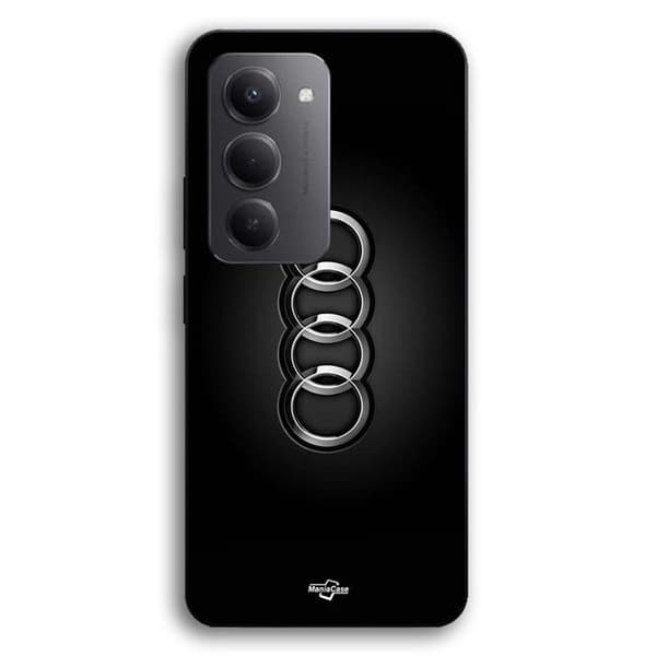Coque til Xiaomi Redmi 15 Audi bil logo front sort Maniacase Svart
