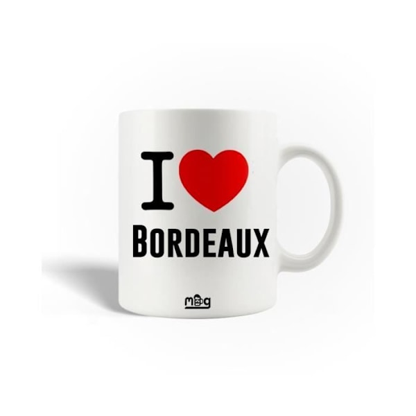 Mugg i keramik Jag älskar Bordeaux Frankrike