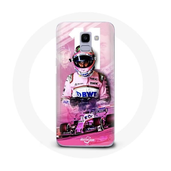 Coque för Samsung Galaxy J6 2018 Formel 1 Sergio Pérez F1-förare Rosa