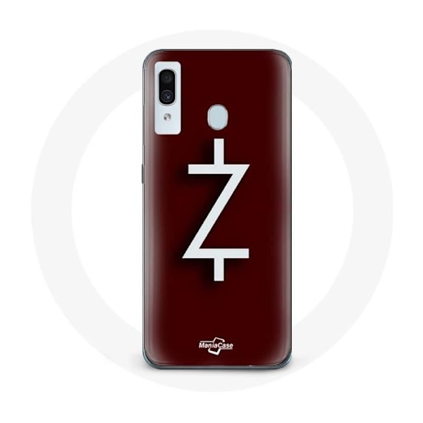 Coque för Samsung Galaxy A20e Ozark Säsong 4 Logotyp Z Vit Röd Bakgrund