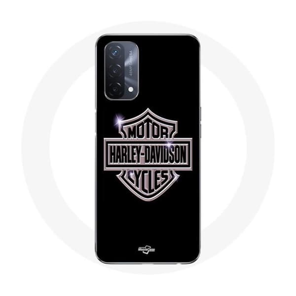 Coque - MANIACASE - Oppo A93 5G - Harley Davidson Logo - Blød - Grå og Sort Mörkgrå